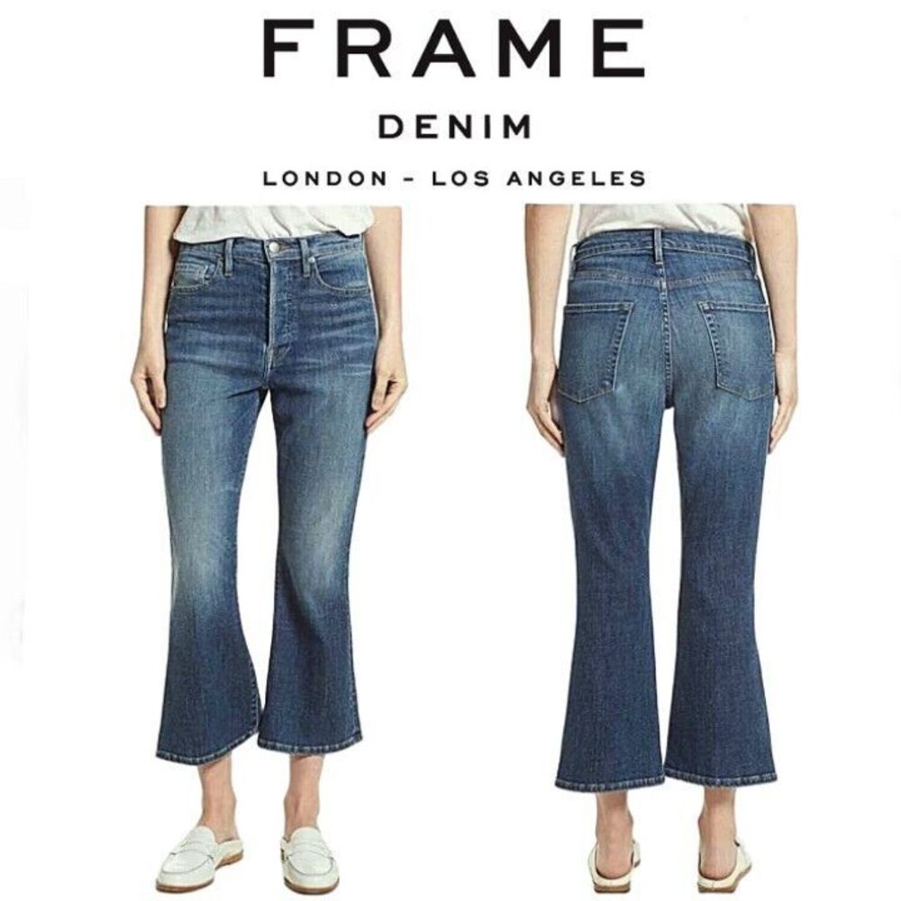NWT Frame Denim Sz26 Le Crop Flare Sunrise Park Jeans